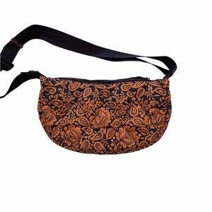 Vera Bradley Quilted Floral Waist Bag - Black & Burnt Orange waist crossbody